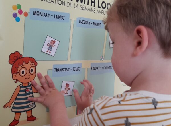 Semainier bilingue – Jours de la semaine + comptine (Fr/En) / Bilingual printable weekly planner – Days of the week – Image 2
