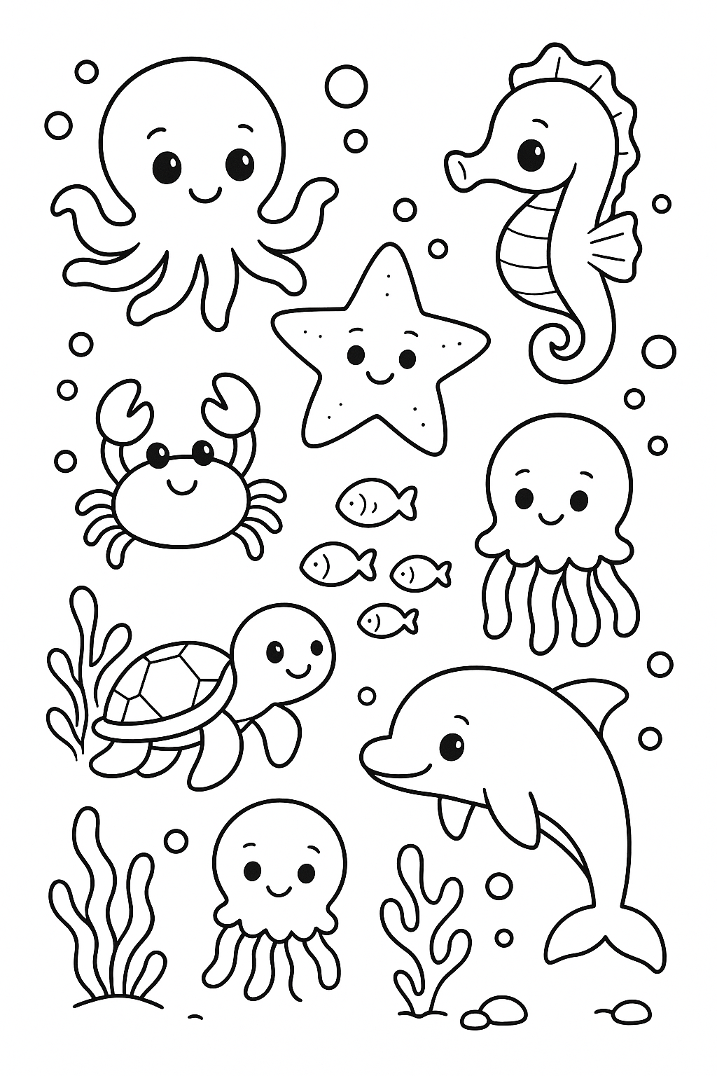 Coloriage animaux de la mer
