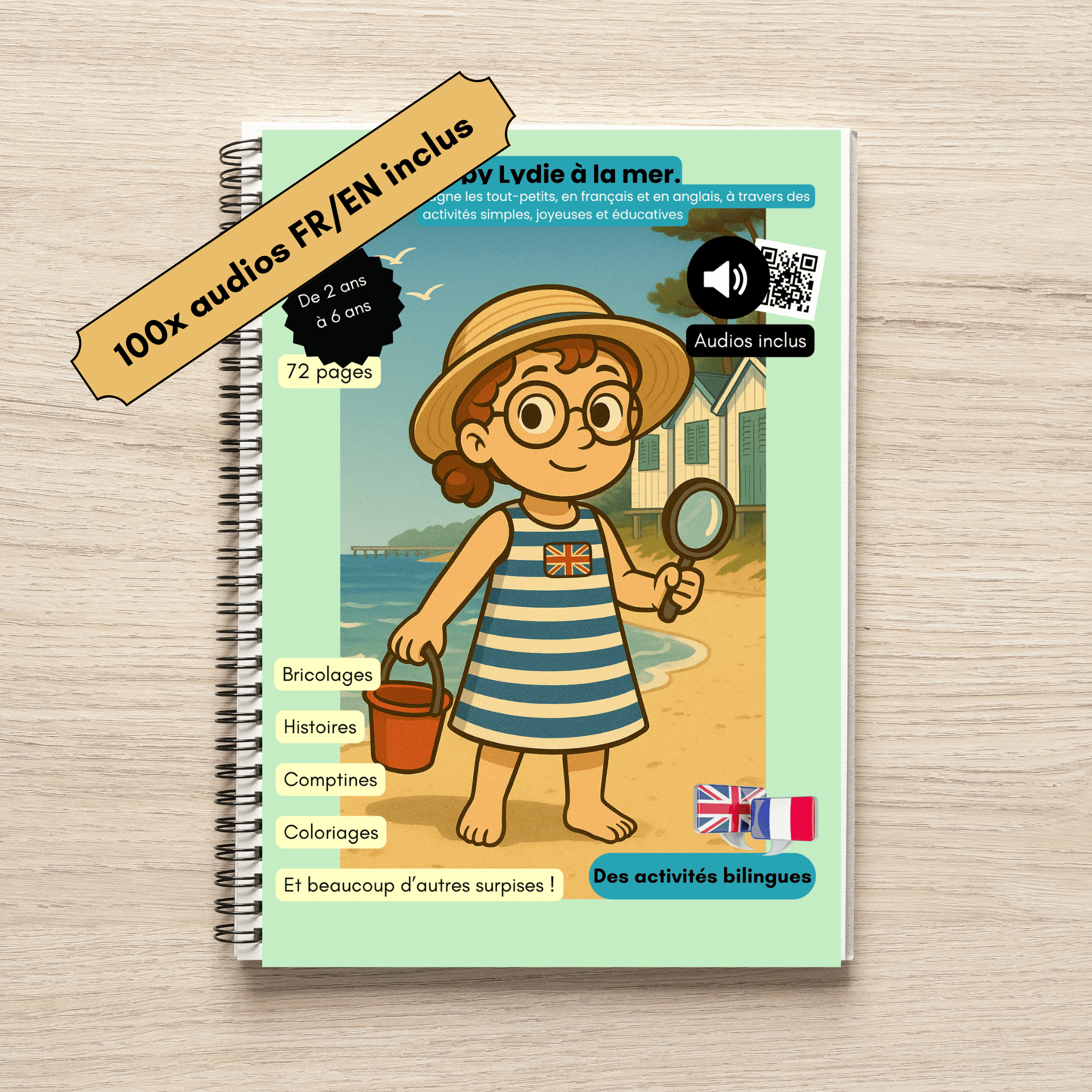 Cahier de vacances - Loopy Lydie à la mer - avec audios FR/EN