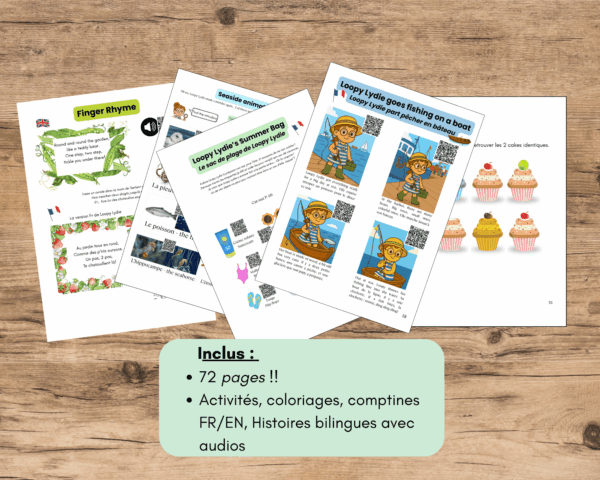 Cahier de vacances - Loopy Lydie à la mer - avec audios FR/EN – Image 3